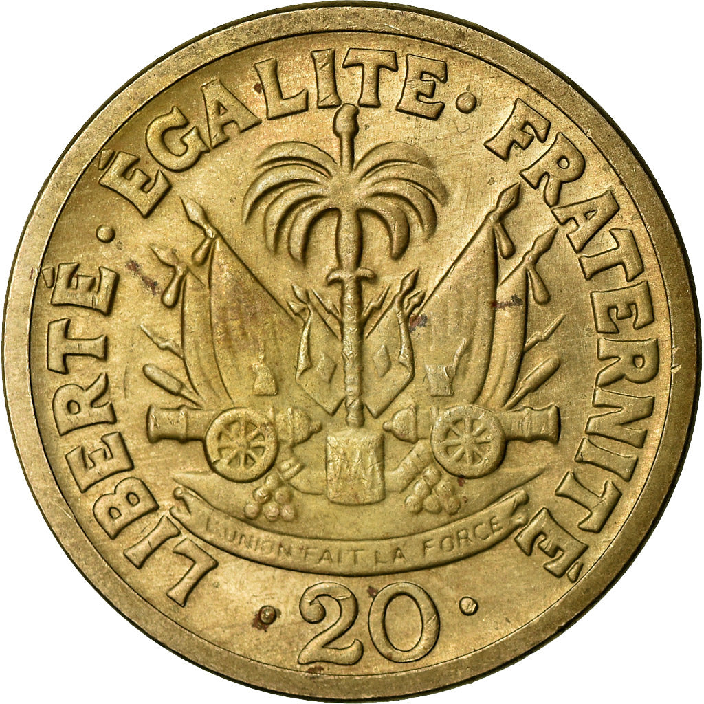 Coin, Haiti, 20 Centimes, 1970, AU(50-53), Nickel-Silver, KM:77