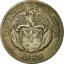 Coin, Colombia, 20 Centavos, 1953, VF(30-35), Silver, KM:213
