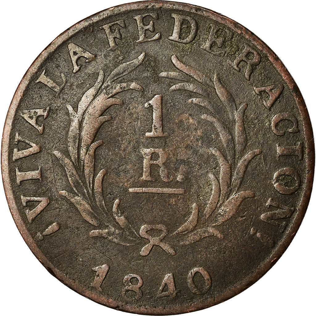Coin, Argentina, BUENOS AIRES, Real, 1840, VF(20-25), Copper, KM:7