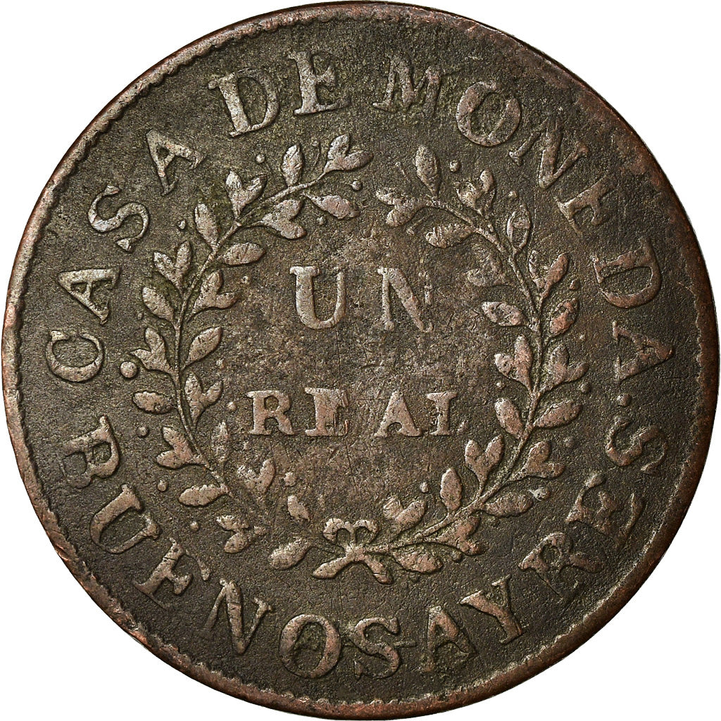 Coin, Argentina, BUENOS AIRES, Real, 1840, VF(20-25), Copper, KM:7