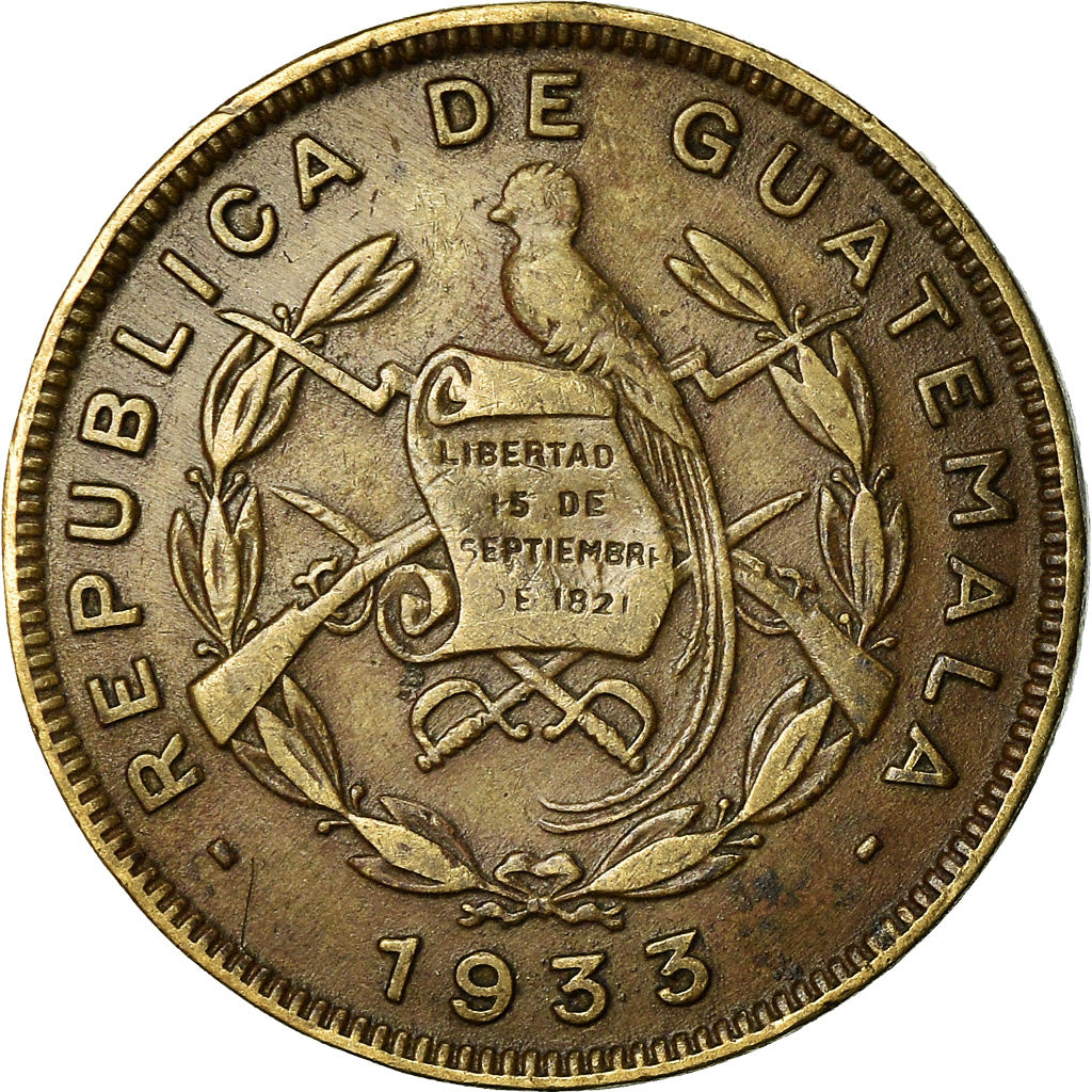 Coin, Guatemala, Centavo, Un, 1933, London, EF(40-45), Brass, KM:249