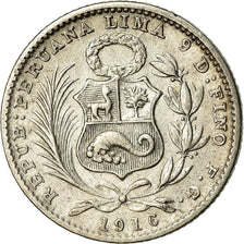 Coin, Peru, Dinero, 1916, Lima, AU(50-53), Silver, KM:204.2