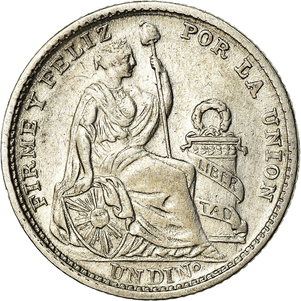 Coin, Peru, Dinero, 1916, Lima, AU(50-53), Silver, KM:204.2