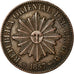 Coin, Uruguay, 5 Centesimos, 1857, Lyon, France, EF(40-45), Copper, KM:8