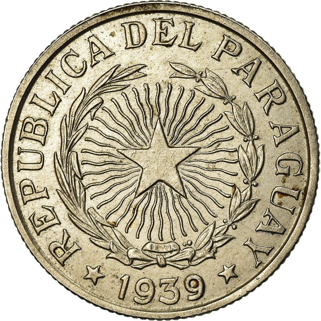 Moneda, Paraguay, 10 Pesos, 1939, MBC+, Cobre - níquel, KM:19