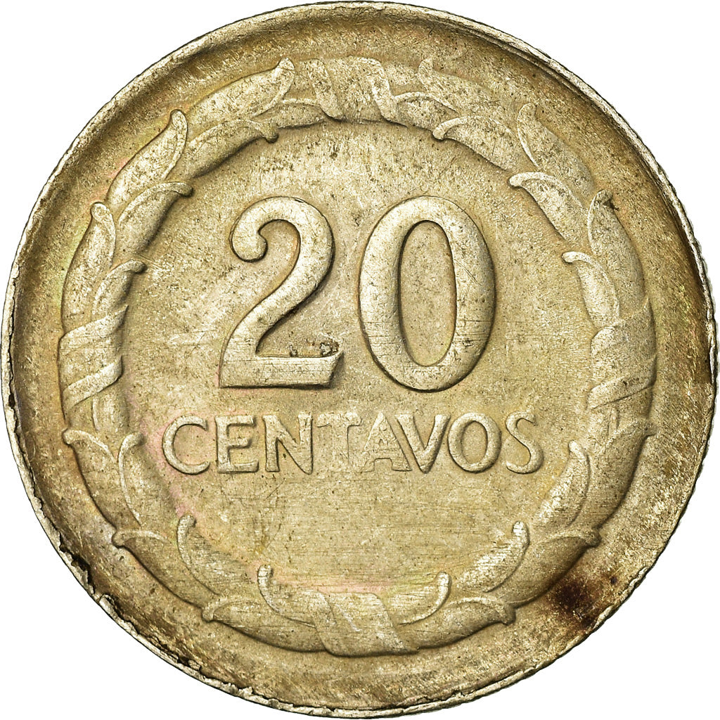 Coin, Colombia, 20 Centavos, 1946, EF(40-45), Silver, KM:208.1