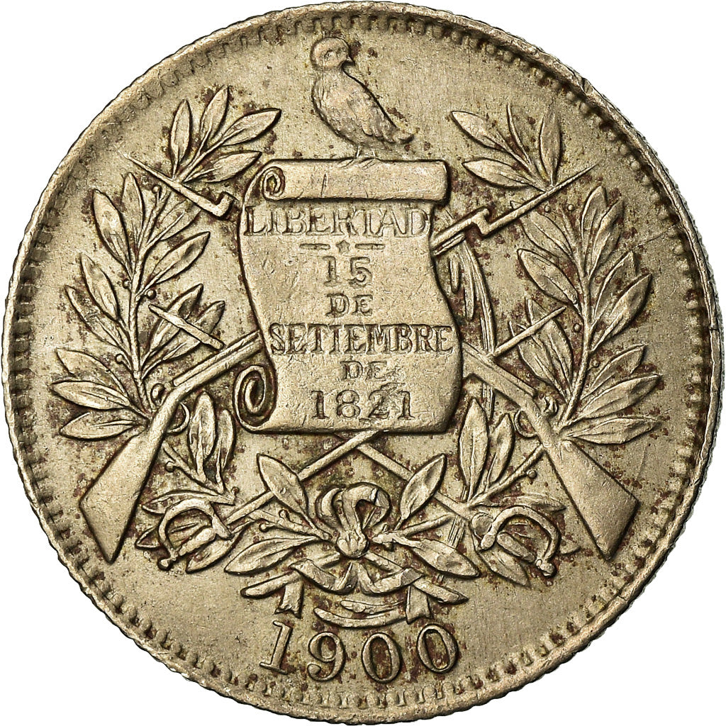 Coin, Guatemala, 1/2 Real, Medio, 1900, EF(40-45), Copper-nickel, KM:176