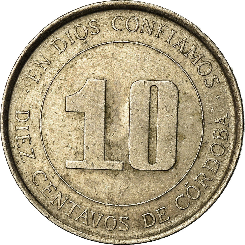 Moneda, Nicaragua, 10 Centavos, 1978, MBC, Cobre - níquel, KM:31