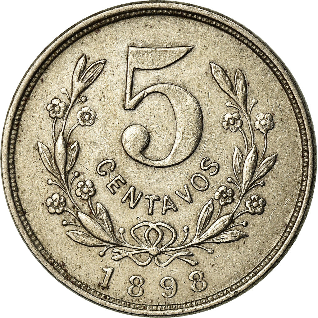 Moneda, Nicaragua, 5 Centavos, 1898, Scoville Mfg. Co., MBC+, Cobre - níquel
