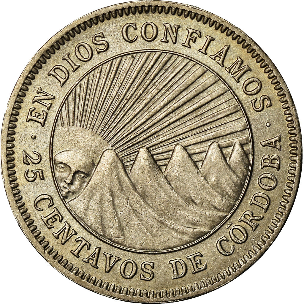 Monnaie, Nicaragua, 25 Centavos, 1954, SUP, Copper-nickel, KM:18.1