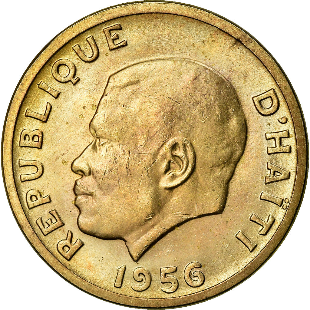 Monnaie, Haïti, 20 Centimes, 1956, SUP, Copper-Nickel-Zinc, KM:61