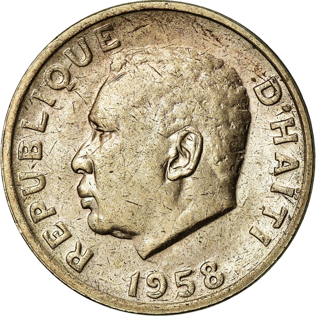Coin, Haiti, 5 Centimes, 1958, AU(55-58), Copper-Nickel-Zinc, KM:62