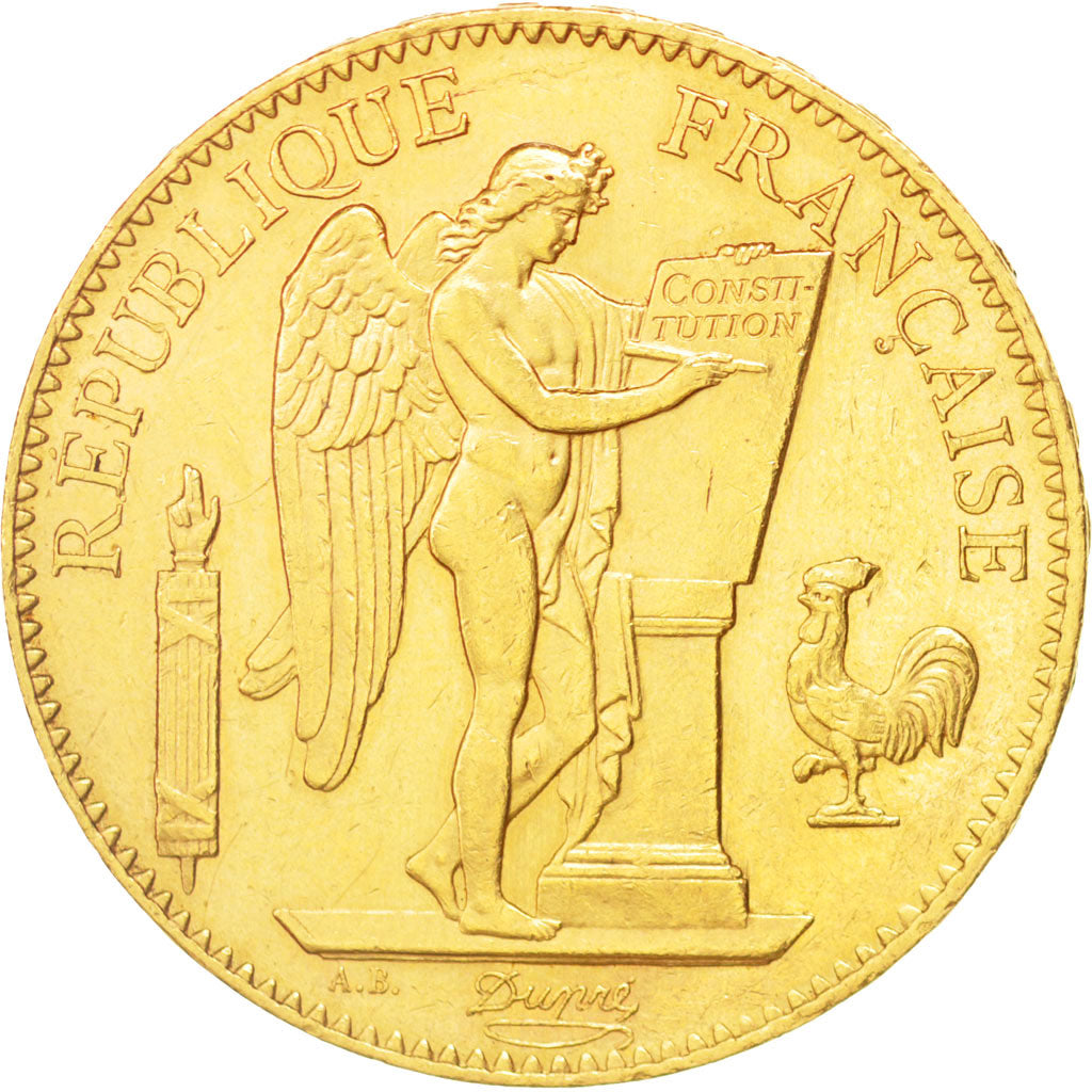 FRANCE, Génie, 100 Francs, 1882, Paris, KM #832, AU(55-58), Gold, Gadoury #1137,