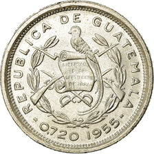 Coin, Guatemala, 10 Centavos, 1955, AU(55-58), Silver, KM:256.1