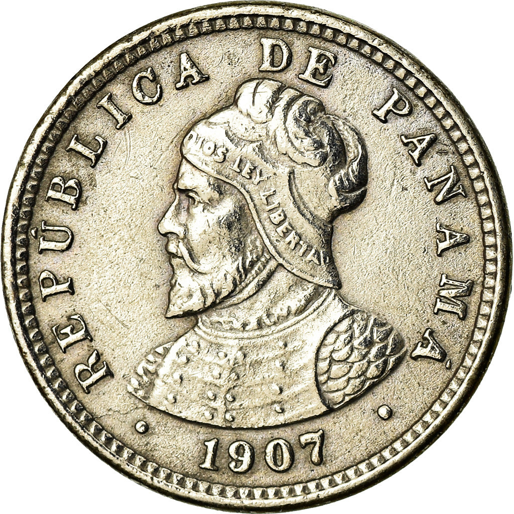 Coin, Panama, 1/2 Centesimo, 1907, EF(40-45), Copper-nickel, KM:6
