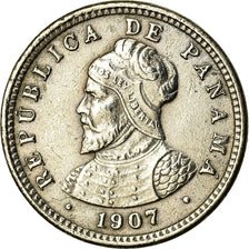 Coin, Panama, 1/2 Centesimo, 1907, EF(40-45), Copper-nickel, KM:6