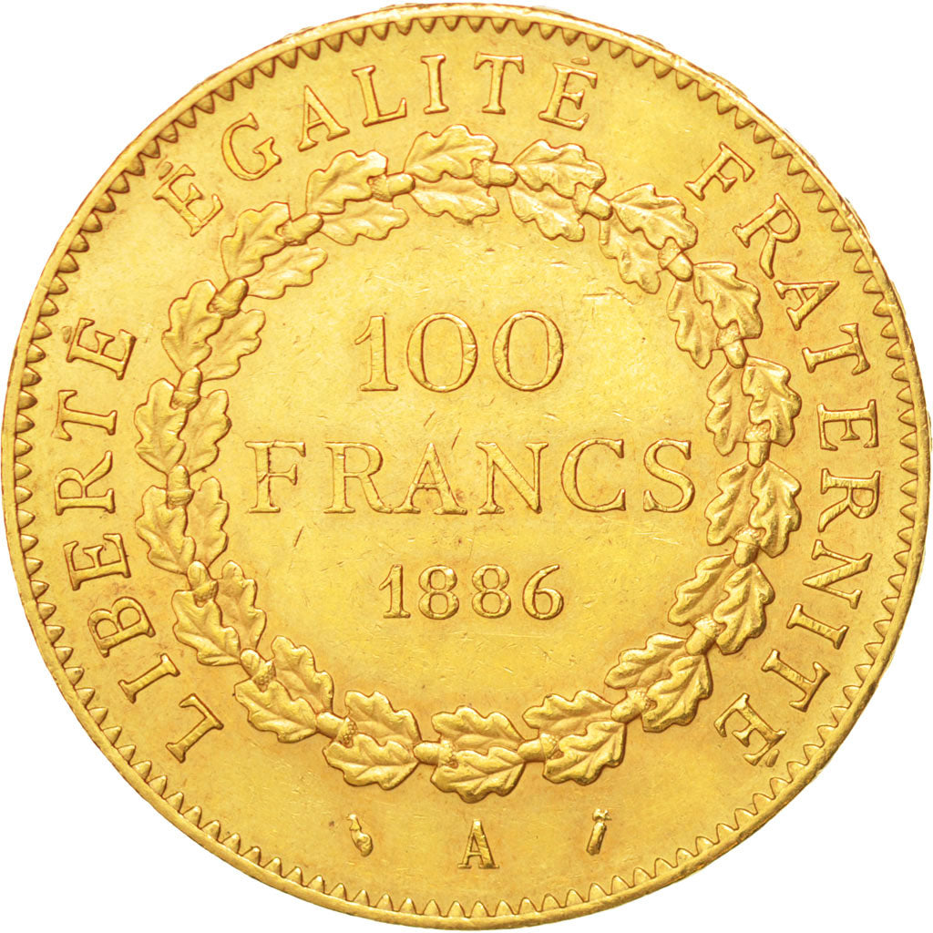 FRANCE, Génie, 100 Francs, 1886, Paris, KM #832, AU(55-58), Gold, Gadoury #1137,