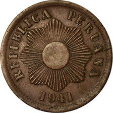 Coin, Peru, Centavo, 1941, EF(40-45), Bronze, KM:208.2