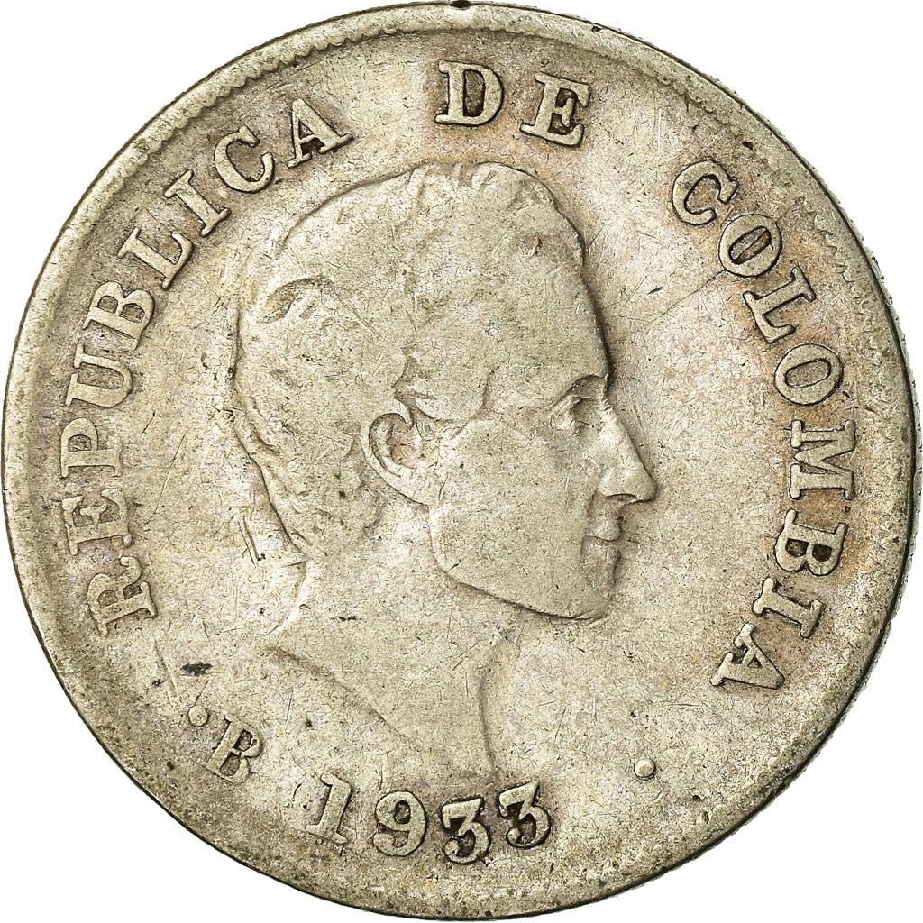 Münze, Kolumbien, 20 Centavos, 1933, SS, Silber, KM:197