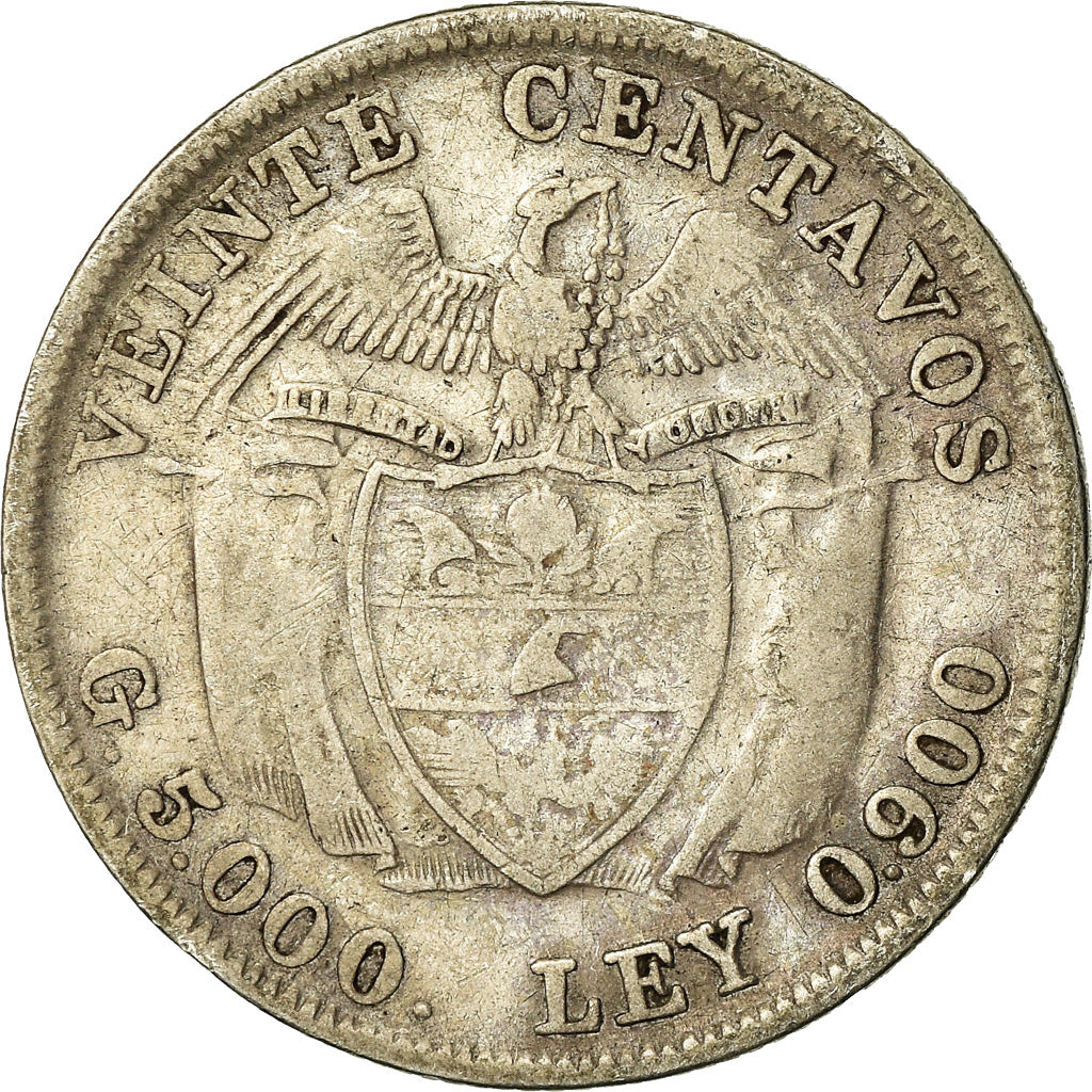Münze, Kolumbien, 20 Centavos, 1933, SS, Silber, KM:197