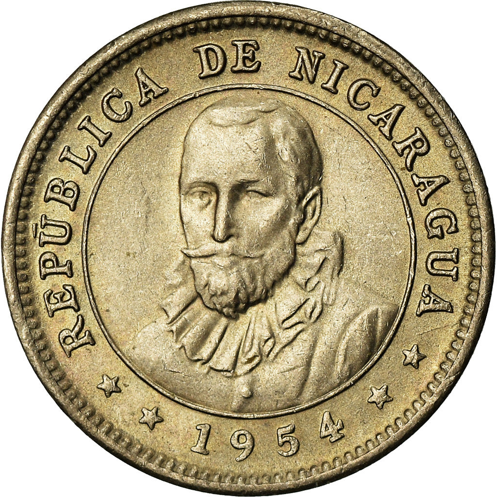 Moeda, Nicarágua, 5 Centavos, 1954, AU(55-58), Cobre-níquel, KM:24.1