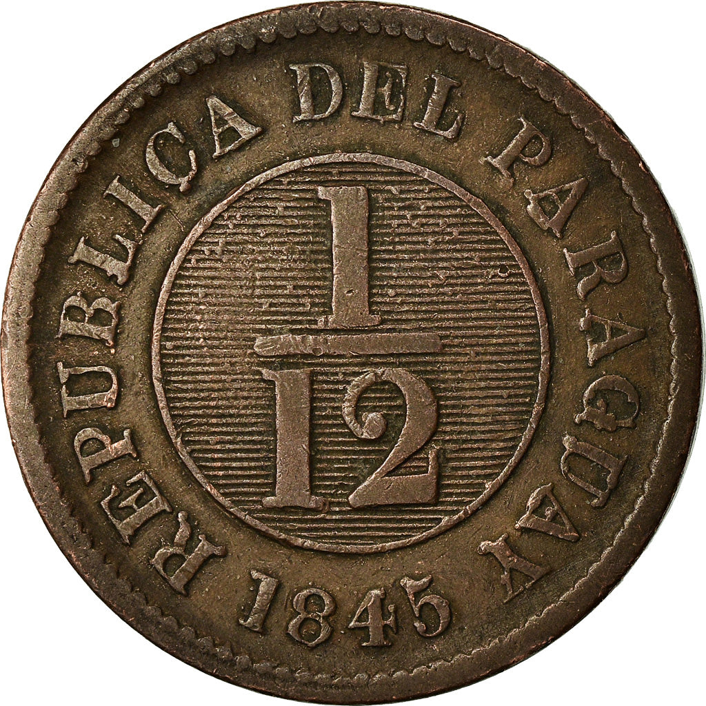 Monnaie, Paraguay, 1/12 Real, 1845, TTB, Cuivre, KM:1.1
