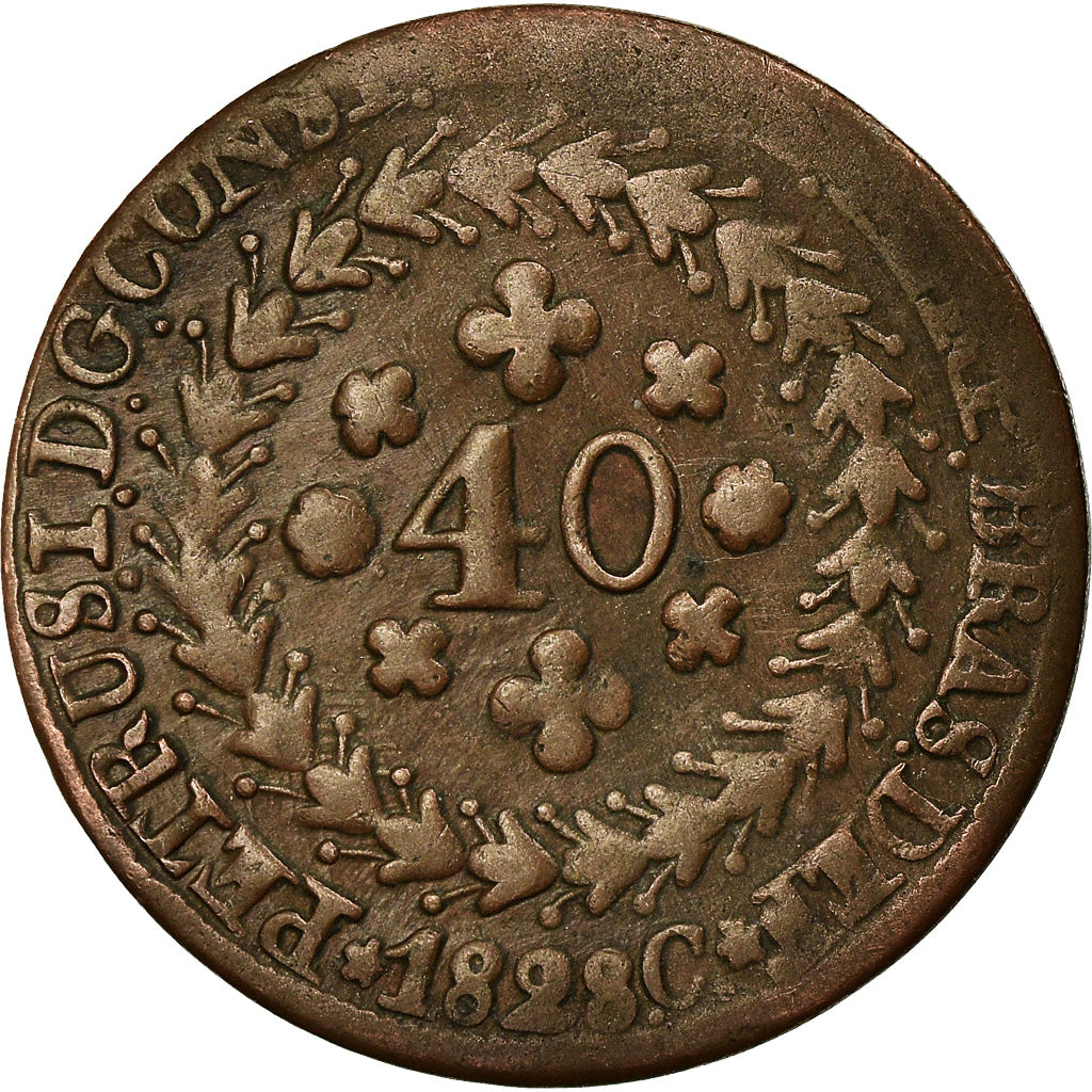 Münze, Brasilien, Pedro I, 40 Reis, 1828, Cuiaba, SS, Kupfer, KM:364.1