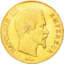 Francia, Napoleon III, Napoléon III, 100 Francs, 1858, Paris, BB+, Oro, KM:7...