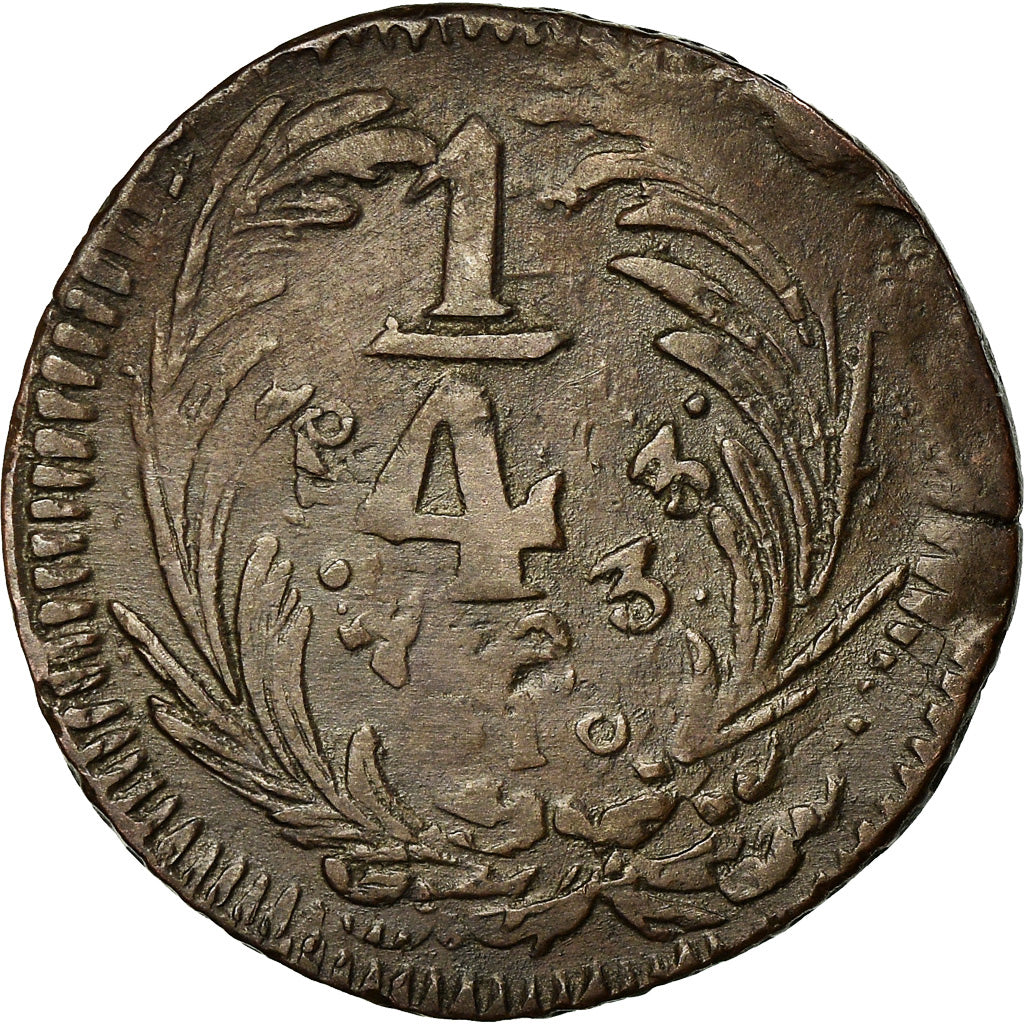 Coin, Mexico, 1/4 Real, Un Quarto/Una Quartilla, 1833, Mexico City, EF(40-45)