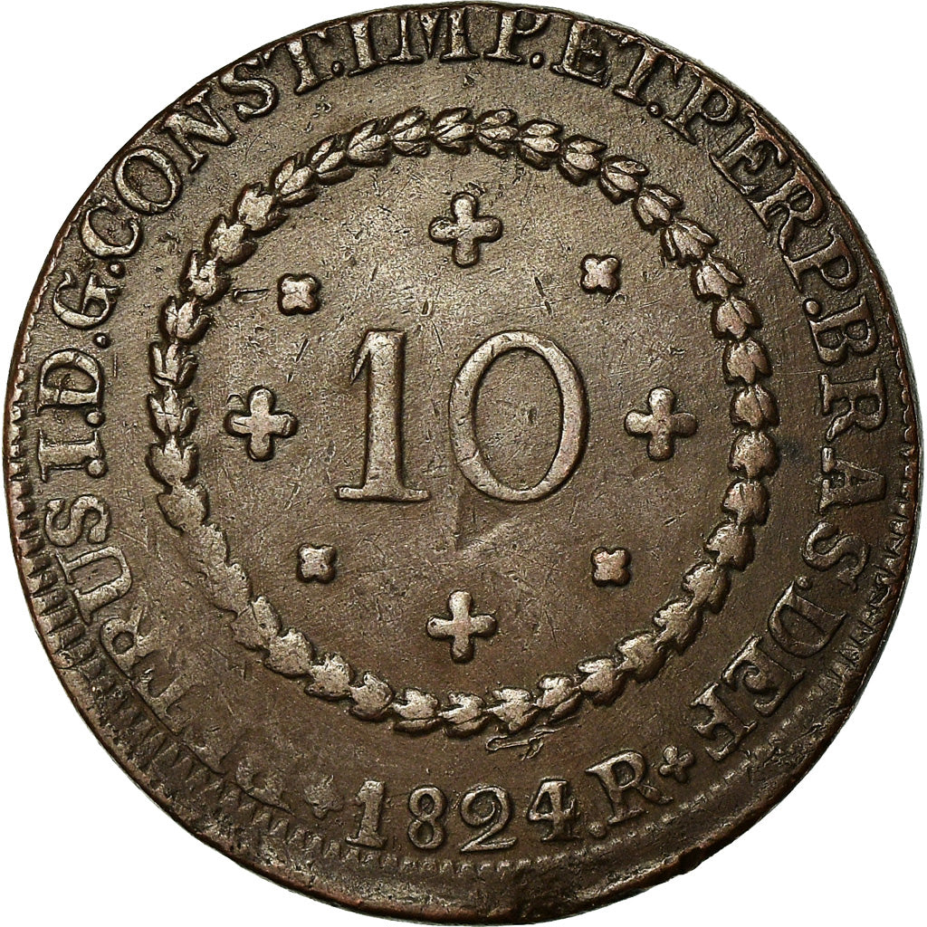 Coin, Brazil, 10 Reis, 1835, Rio de Janeiro, EF(40-45), Copper, KM:423.1