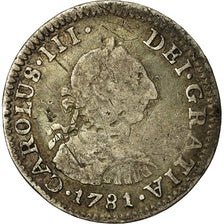 Coin, Mexico, Charles III, 1/2 Réal, 1781, Mexico City, VF(20-25),Silver,KM 69.2