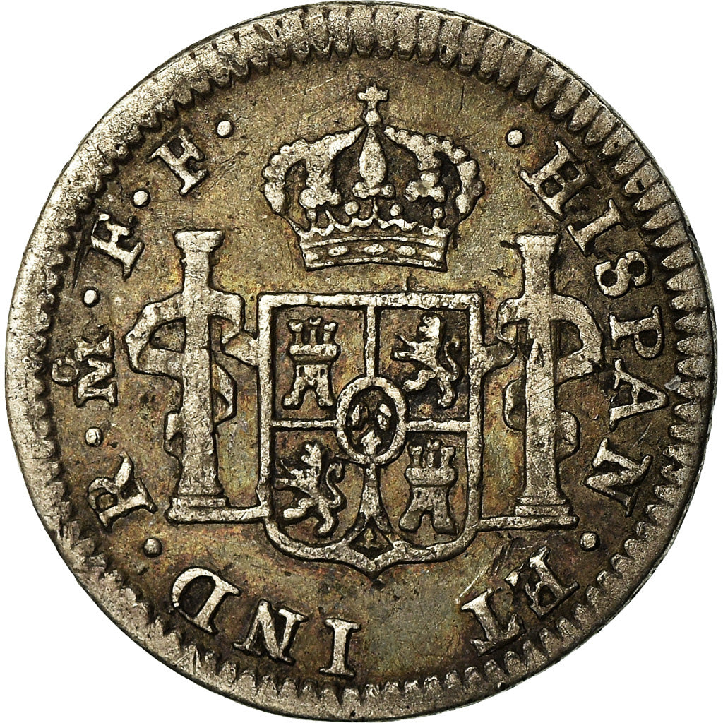 Coin, Mexico, Charles III, 1/2 Réal, 1781, Mexico City, VF(20-25),Silver,KM 69.2