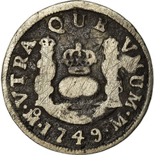 Monnaie, Mexique, Ferdinand VI, Real, 1749, Mexico City, B+, Argent, KM:76.1