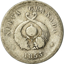 Moneda, Colombia, Real, 1853, Bogota, BC, Plata, KM:112