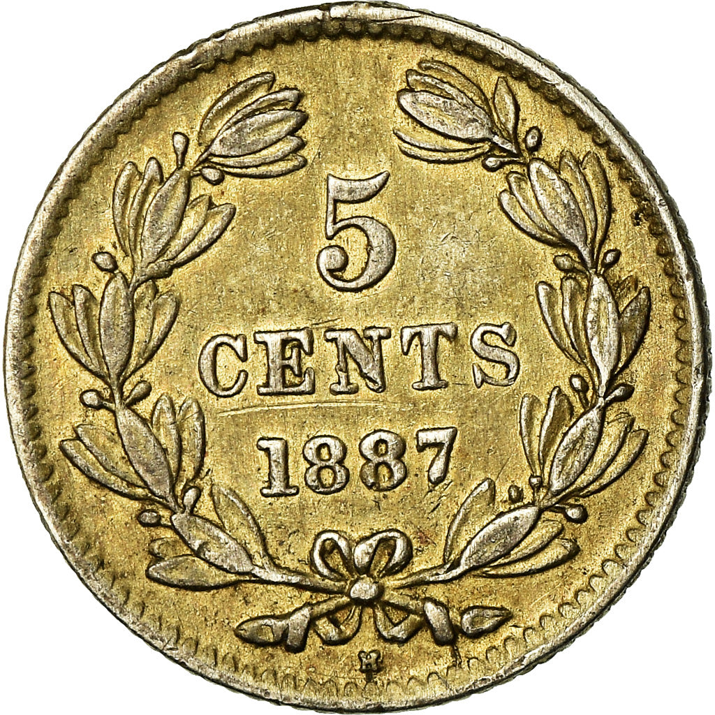 Coin, Nicaragua, 5 Centavos, 1887, Heaton, Birmingham, EF(40-45), Silver, KM:5