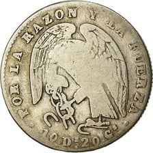 Moneda, Chile, 2 Reales, 1849, Santiago, BC+, Plata, KM:100.2