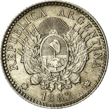 Coin, Argentina, 10 Centavos, 1882, EF(40-45), Silver, KM:26