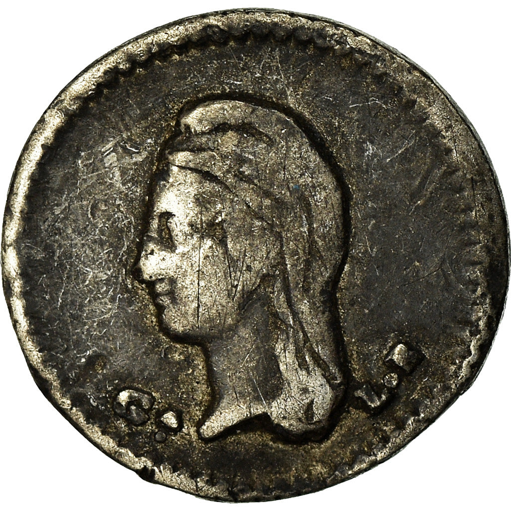 Moneda, México, 1/4 Real, Un Quarto/Una Quartilla, 1845, Guanajuato, MBC