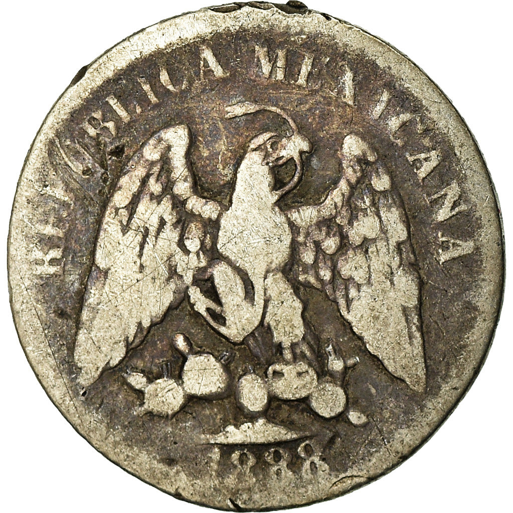 Coin, Mexico, 5 Centavos, 1888, Guanajuato, VF(20-25), Silver, KM:398.5