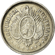 Moneda, Bolivia, 5 Centavos, 1885, MBC, Plata, KM:157.2
