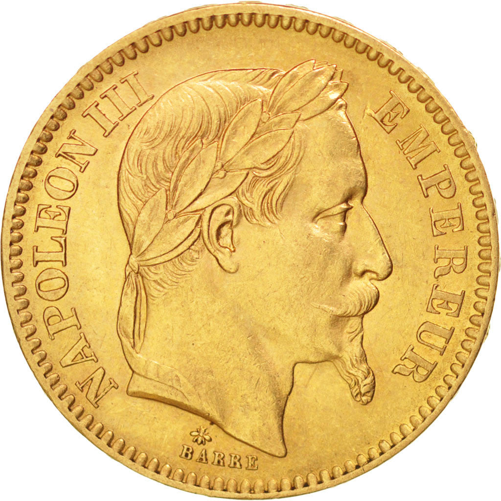 FRANCE, Napoléon III, 20 Francs, 1863, Paris, KM #801.1, AU(55-58), Gold, Gadour