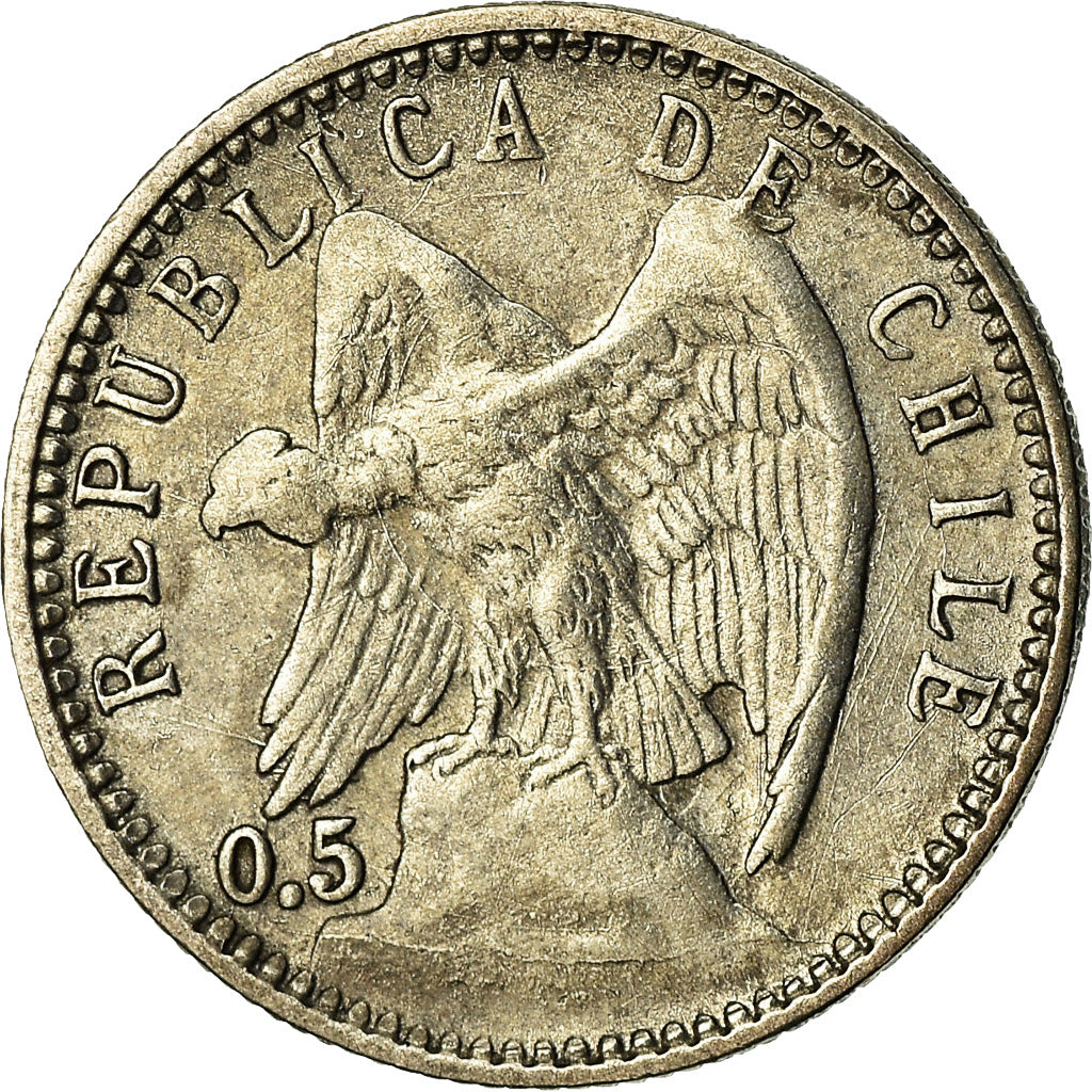 Moneda, Chile, 5 Centavos, 1907, MBC, Plata, KM:155.2