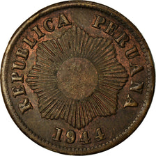 Coin, Peru, Centavo, 1944, AU(50-53), Bronze, KM:211a