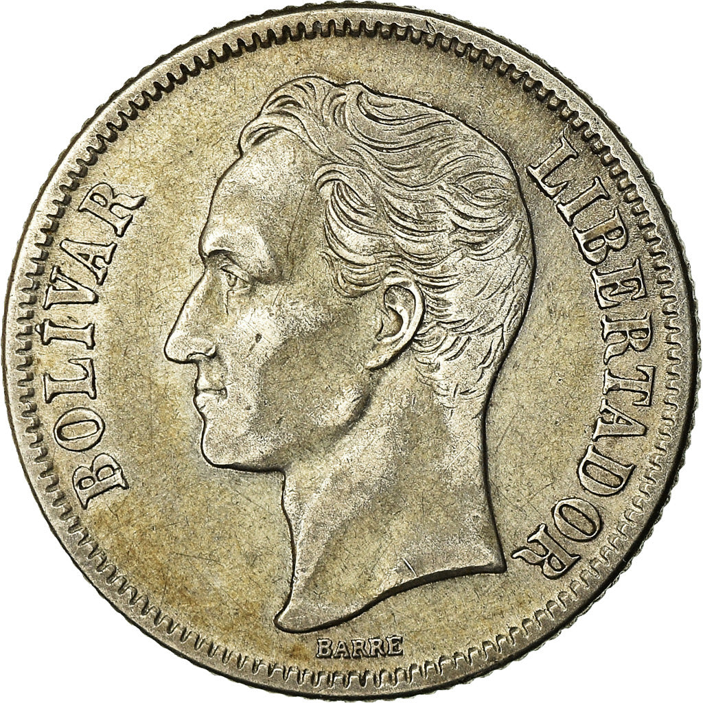 Coin, Venezuela, Gram 5, Bolivar, 1945, Philadelphia, EF(40-45), Silver, KM:22a