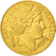 FRANCE, Cérès, 20 Francs, 1851, Paris, KM #762, AU(55-58), Gold, Gadoury #1059, 