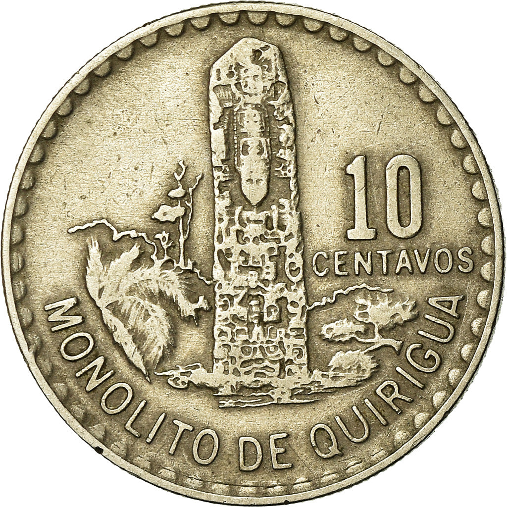 Coin, Guatemala, 10 Centavos, 1971, EF(40-45), Copper-nickel, KM:271.1