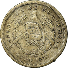 Coin, Guatemala, 10 Centavos, 1957, VF(30-35), Silver, KM:256.2