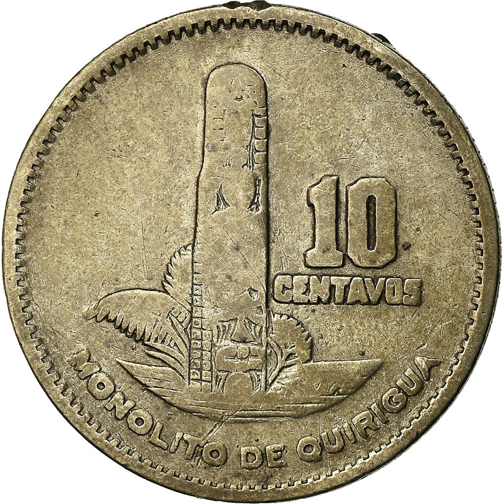 Coin, Guatemala, 10 Centavos, 1957, VF(30-35), Silver, KM:256.2