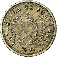 Coin, Guatemala, 5 Centavos, 1981, EF(40-45), Copper-nickel, KM:276.3