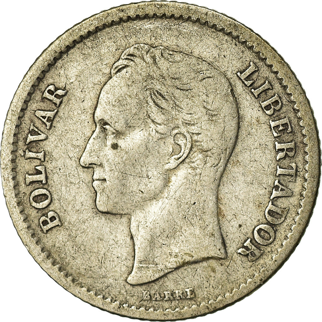 Coin, Venezuela, 25 Centimos, 1945, VF(30-35), Silver, KM:20
